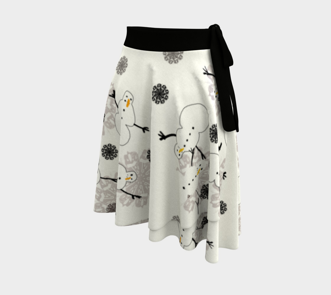 Snowman Pattern Wrap Skirt