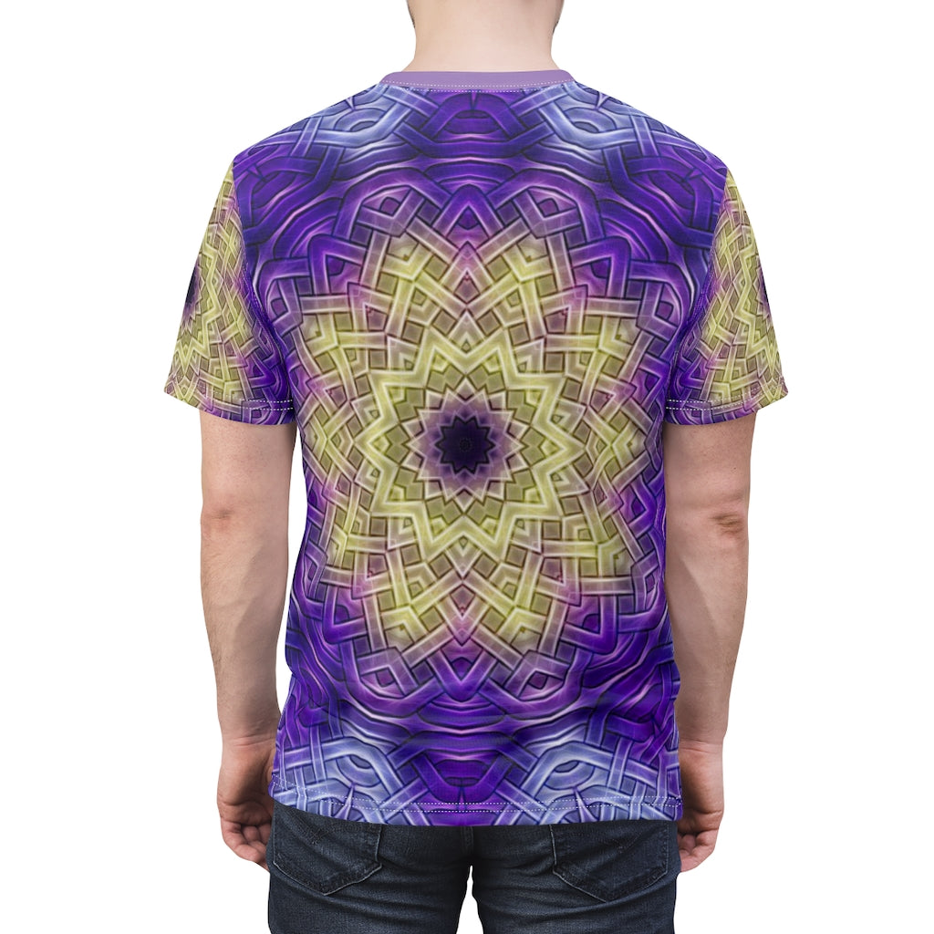 Purple Celtic Knot Kaleidoscope Unisex AOP Cut & Sew Tee