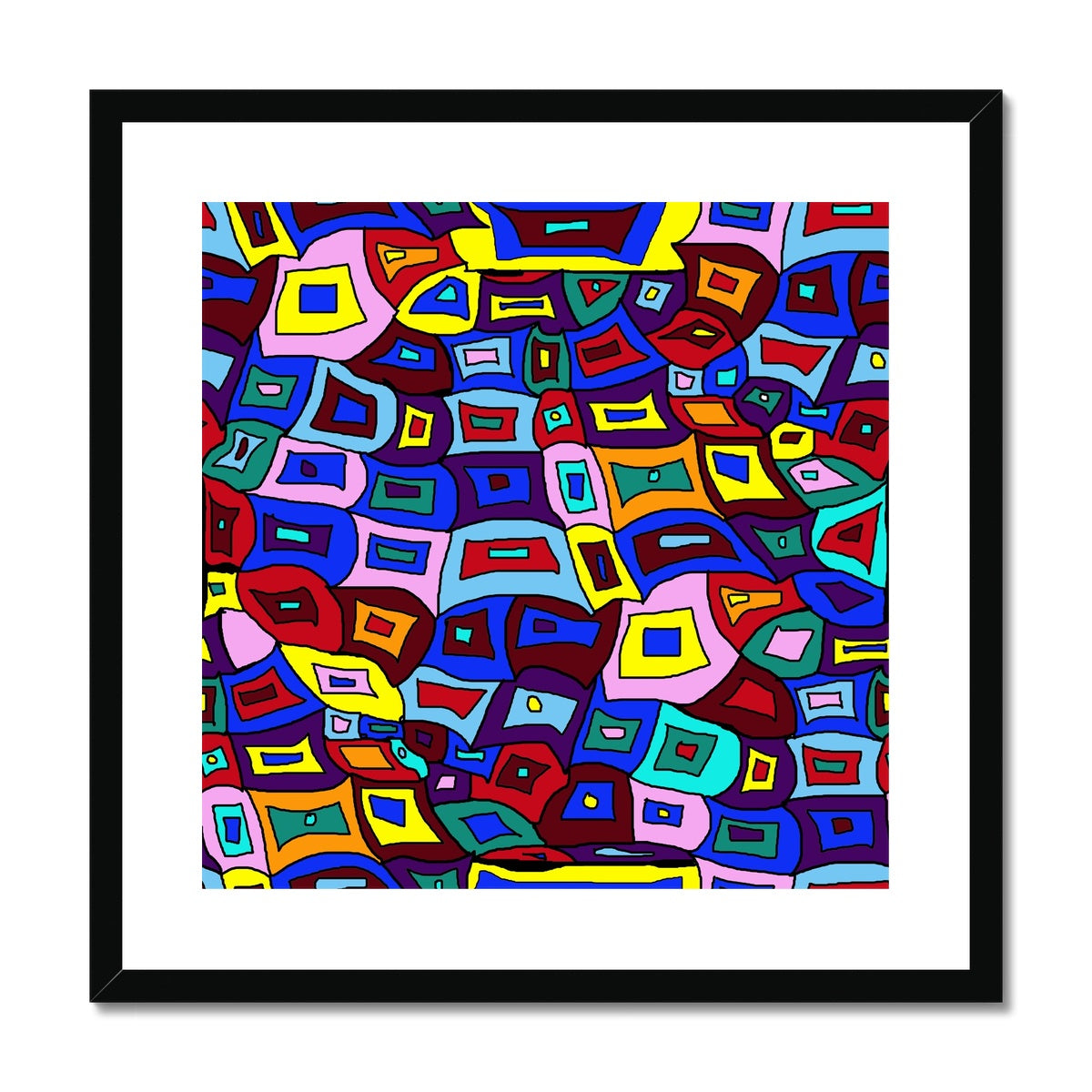 Wavy Square Pattern Framed & Mounted Print