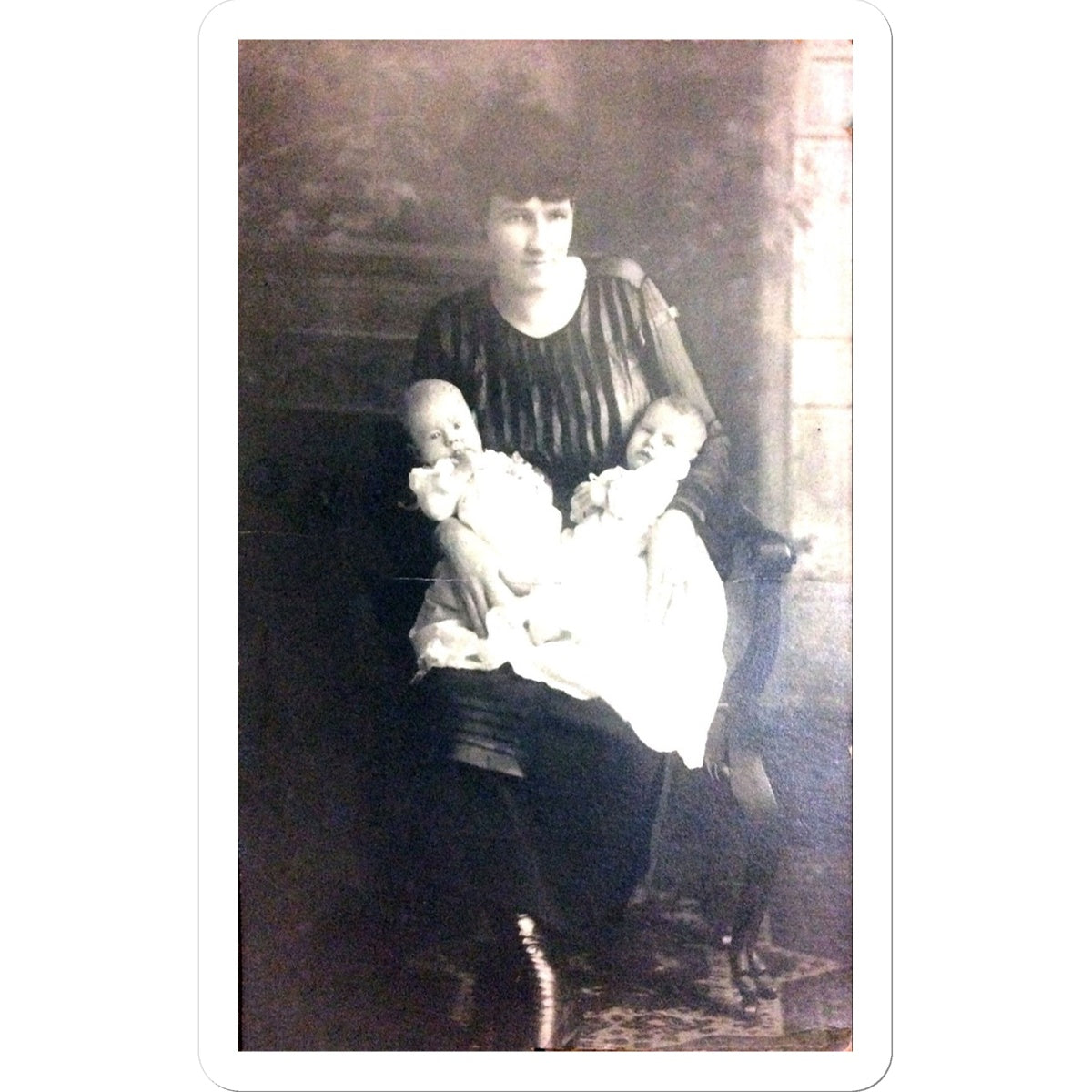 Early 1900s Mother and Twins Sticker