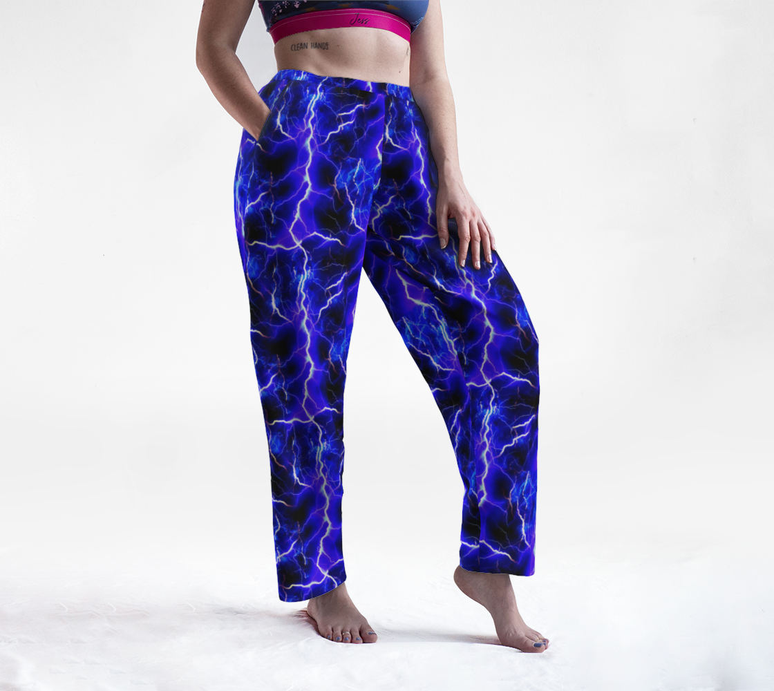 Blue Lightning Pattern Lounge Pants