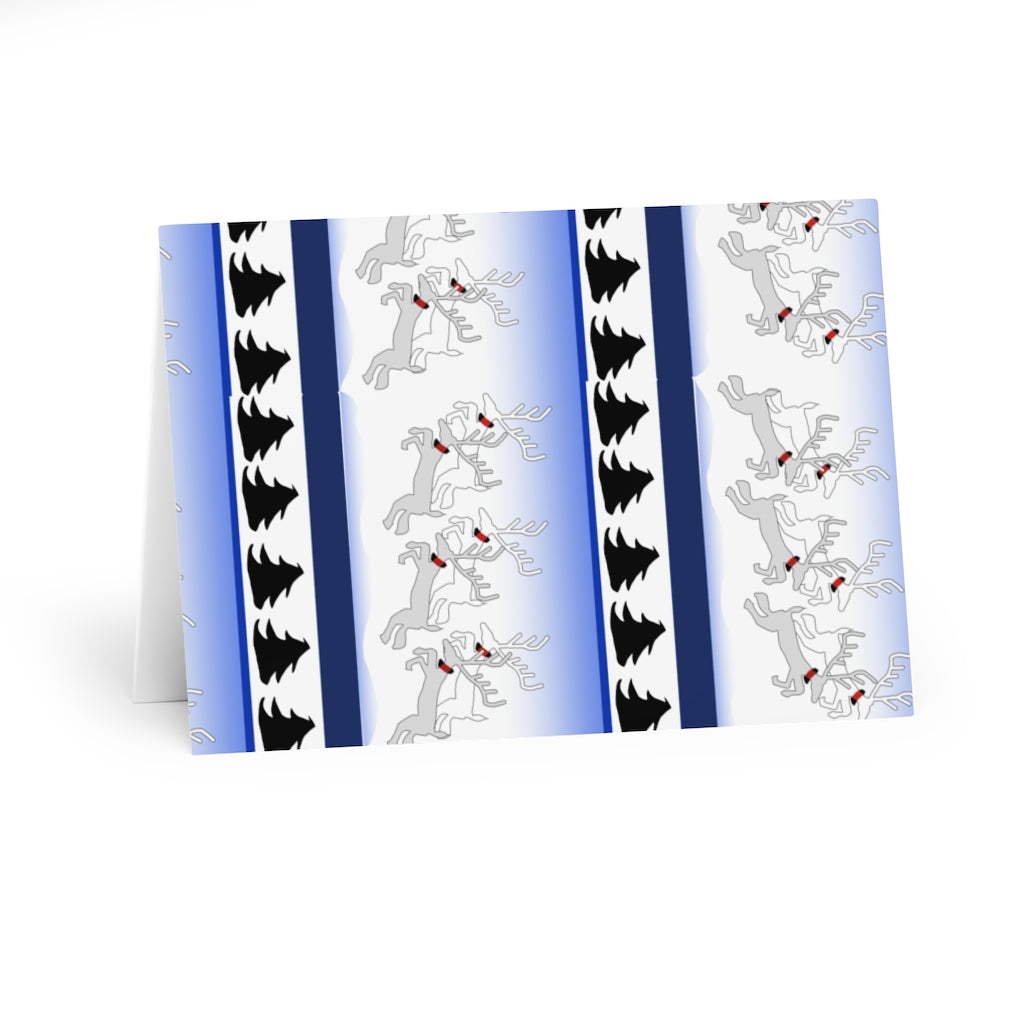 Reindeer Sweater Pattern Greeting Cards (5 Pack)