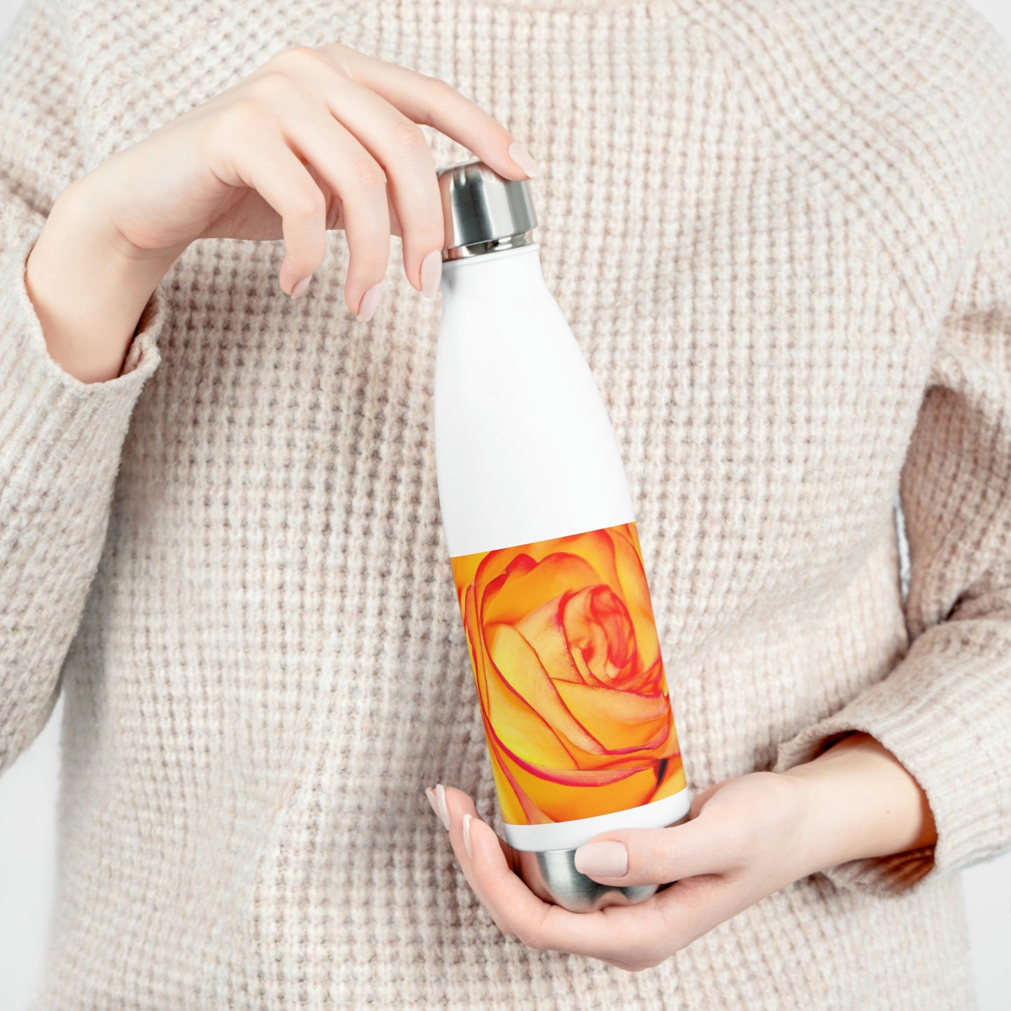 Bright Orange Rose 20oz Insulated Bottle