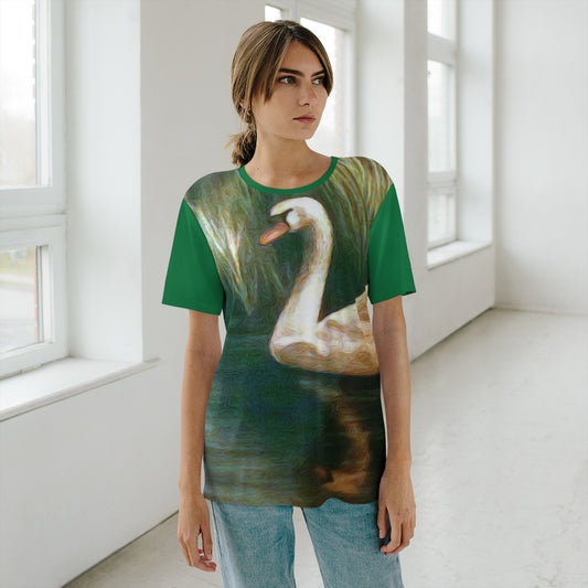 Swan Painting Unisex AOP Cut & Sew T-Shirt