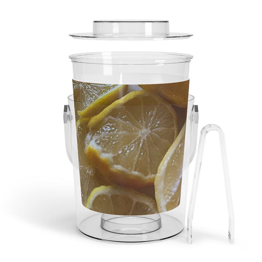 Lemons Ice Bucket with Tongs