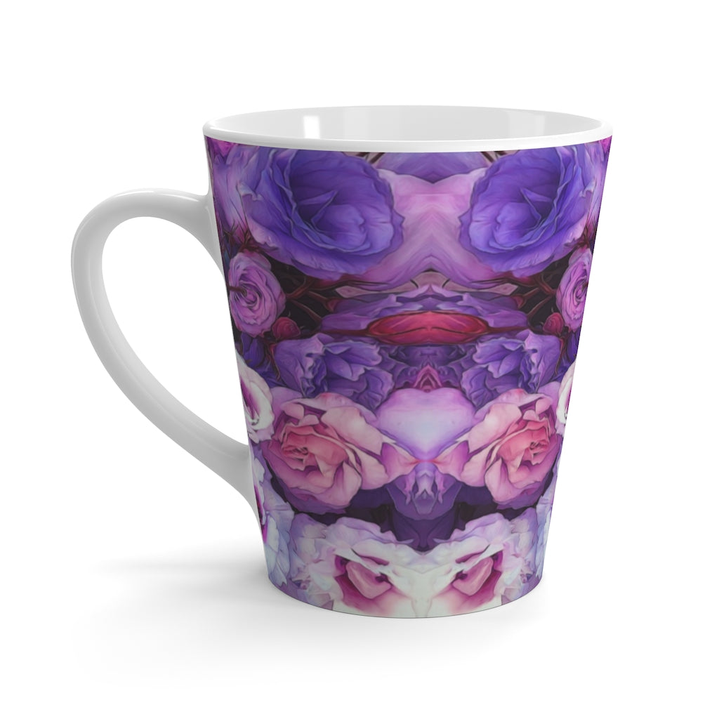 Purple Flower Kaleidoscope Latte mug