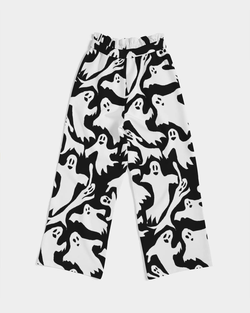 Ghosts Pattern Women's High-Rise Wide Leg Pants