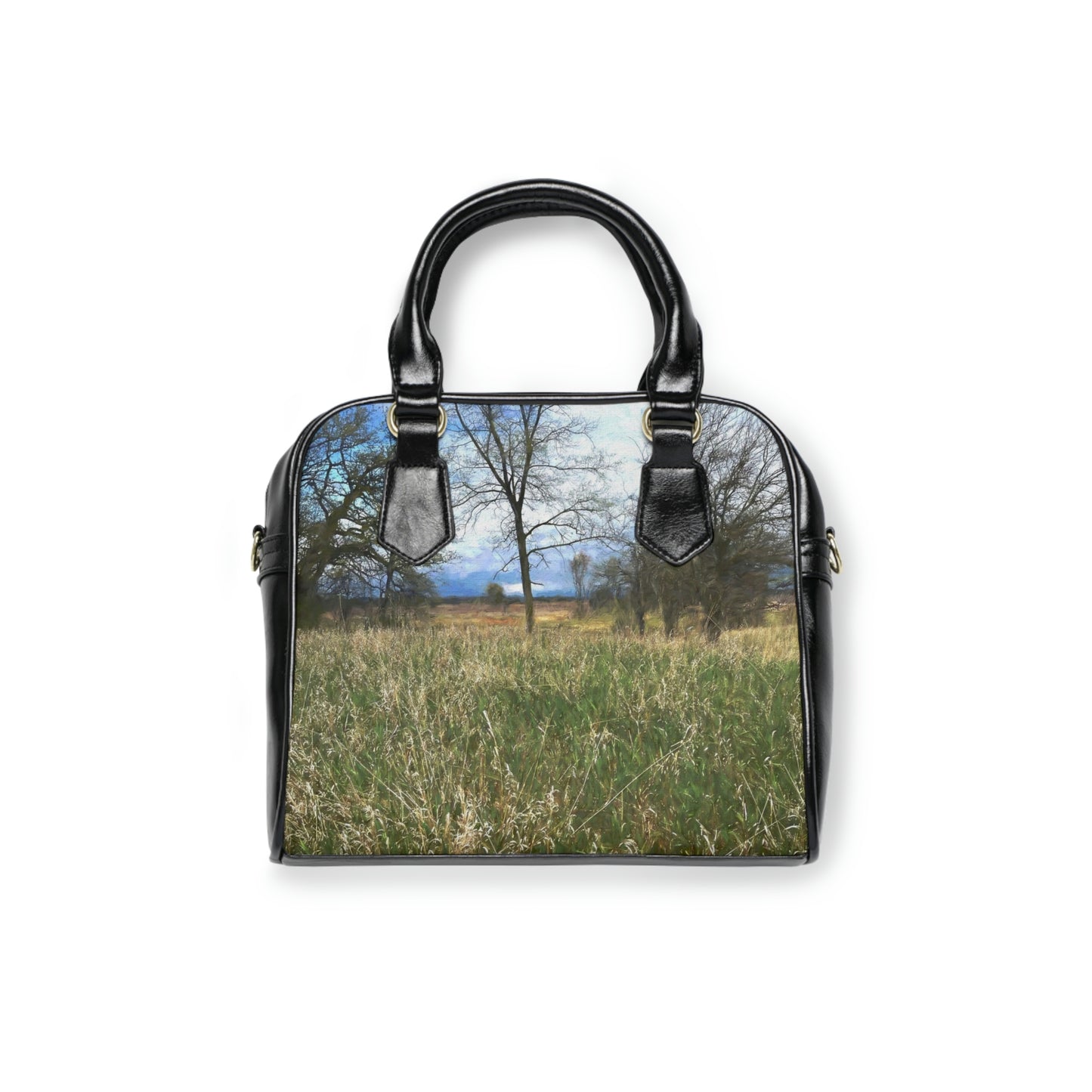 Spring Prairie Grass Landscape Shoulder Handbag