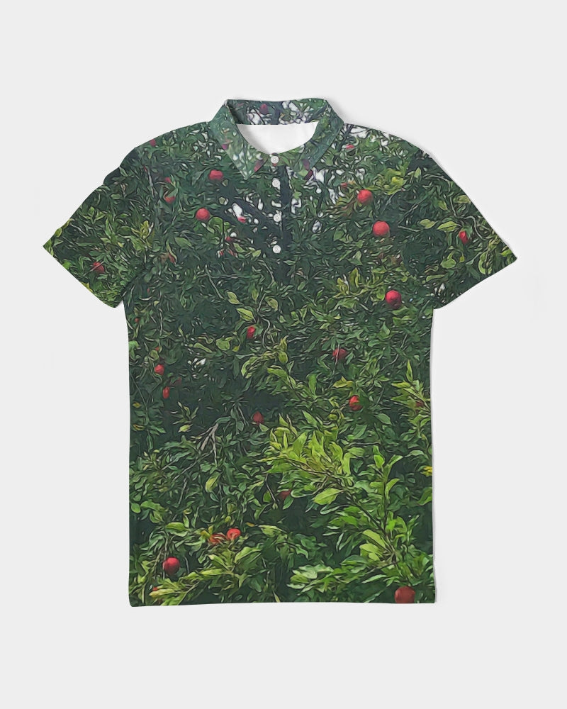 Apple Tree Close Up Men's Slim Fit Short Sleeve Polo