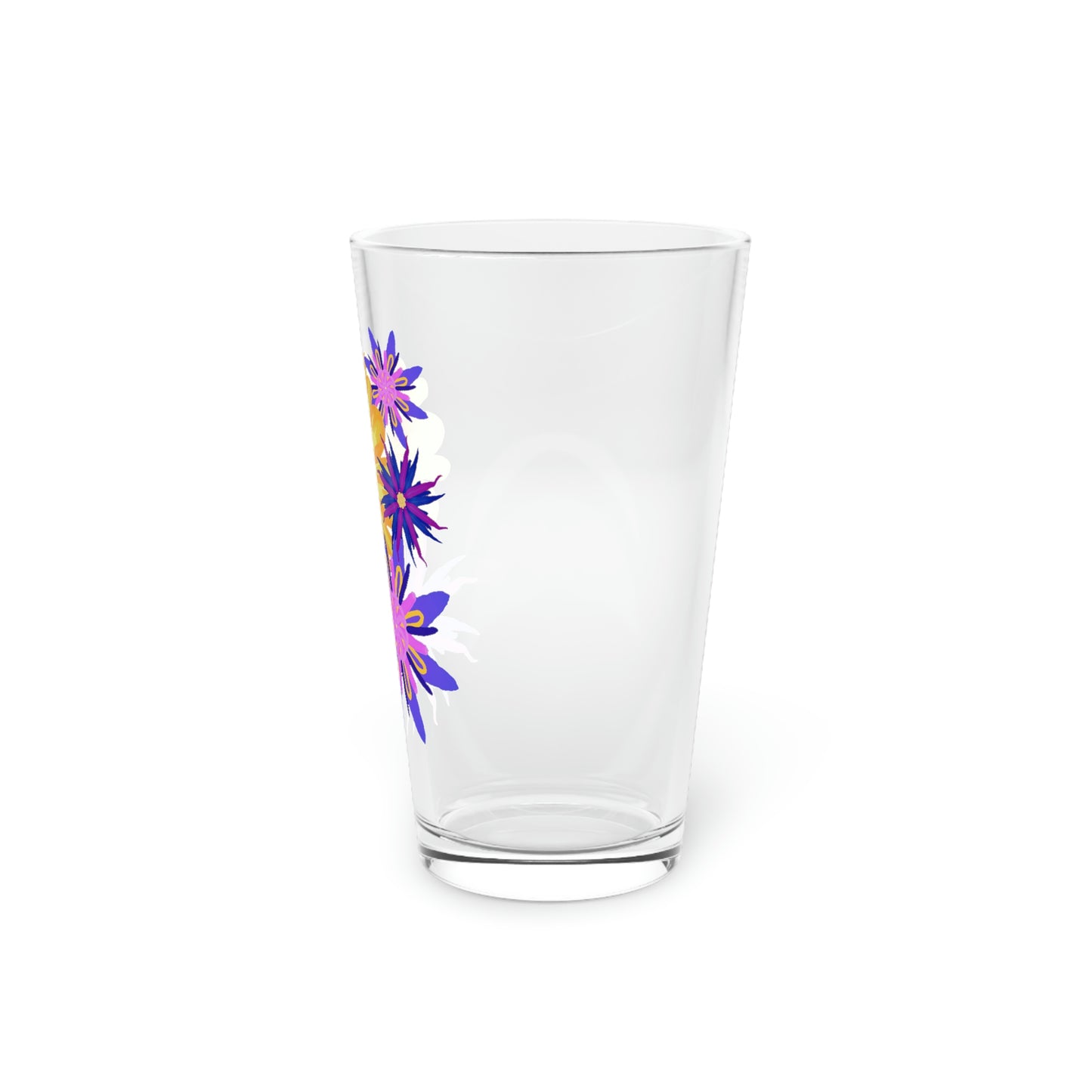 Fanciful Flowers 2 Pint Glass, 16oz