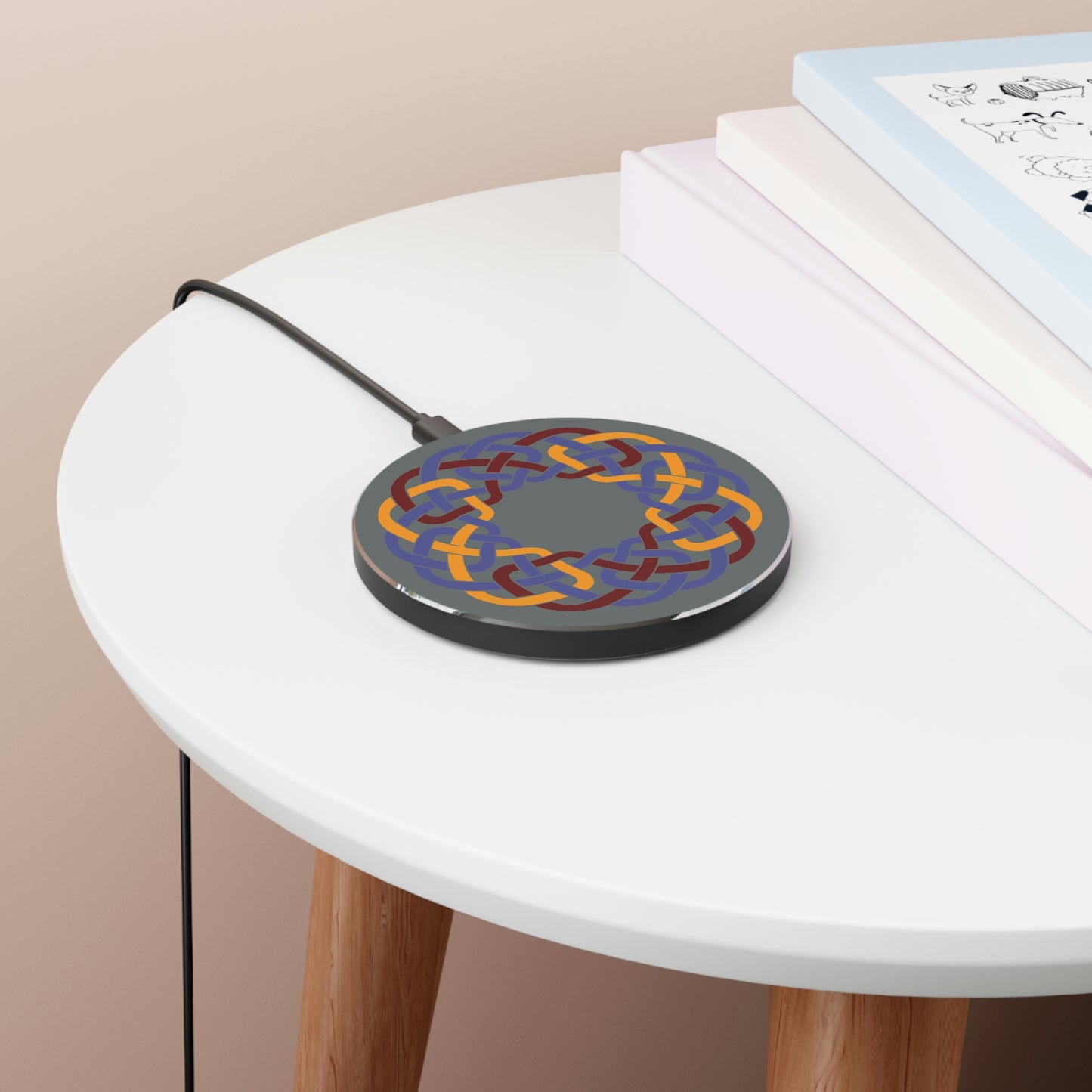 Red Yellow Blue Celtic Knot Circle Wireless Charger