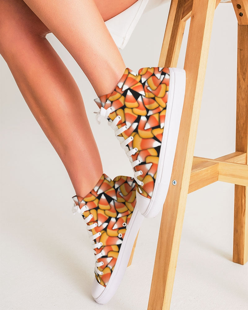 Candy Corn Pattern Women's Hightop Canvas Shoe