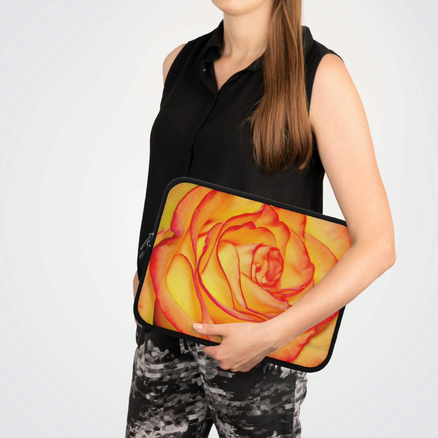 Bright Orange Rose Laptop Sleeve