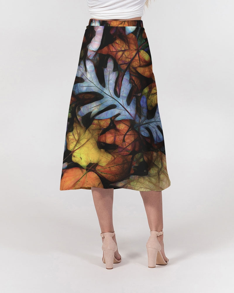 Mid October Leaves Women's A-Line Midi Skirt