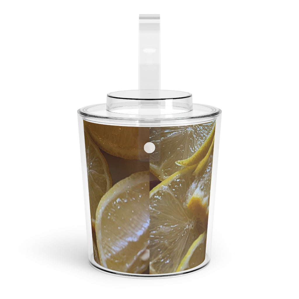 Lemons Ice Bucket with Tongs