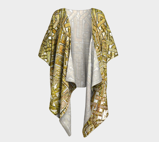 Gold Celtic Knot Square Draped Kimono