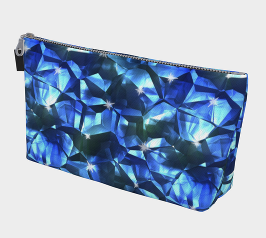 Blue Crystal Pattern Makeup bag