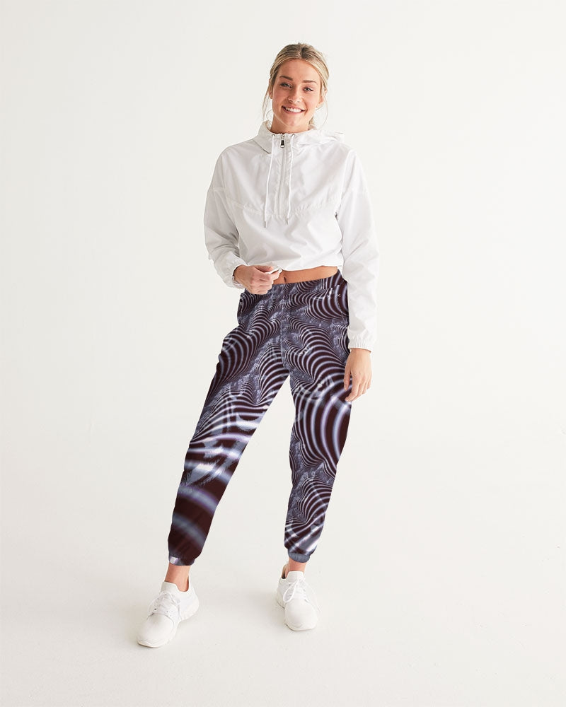 Black and White Spiral Fractal Women's Track Pants