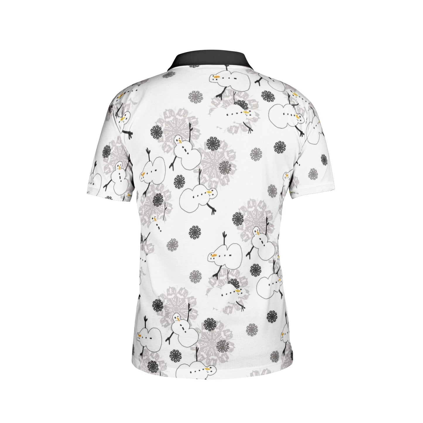 Snowman Pattern Men's All-Over Print Polo Shirts