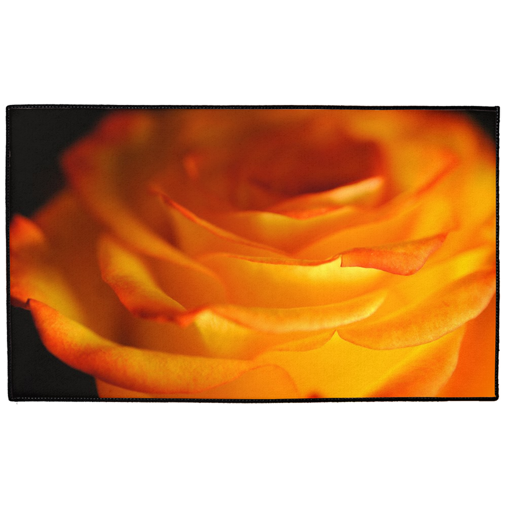 Orange Rose Close Up Indoor/Outdoor Floor Mats