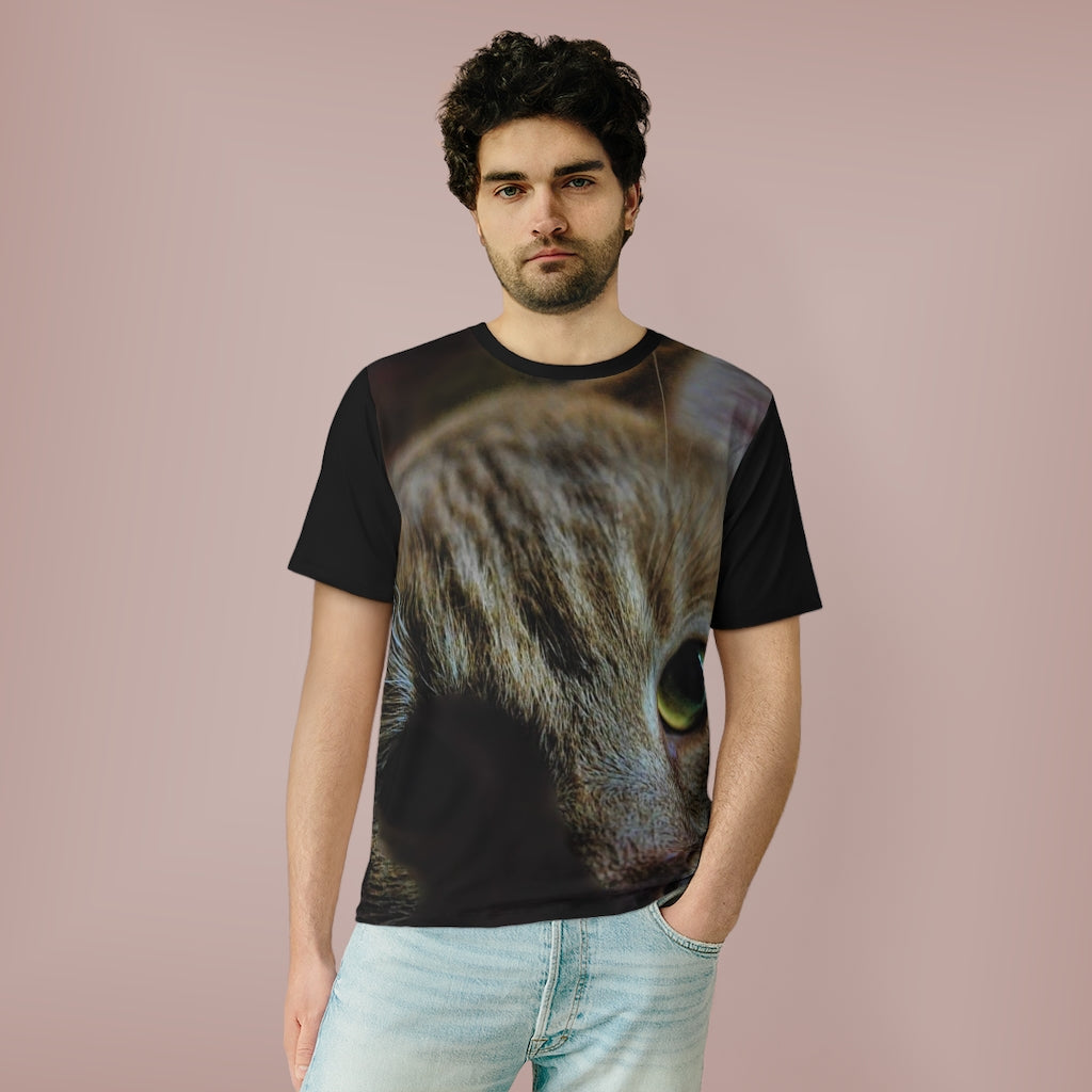 Orange Cat Close Up Unisex AOP Cut & Sew T-Shirt