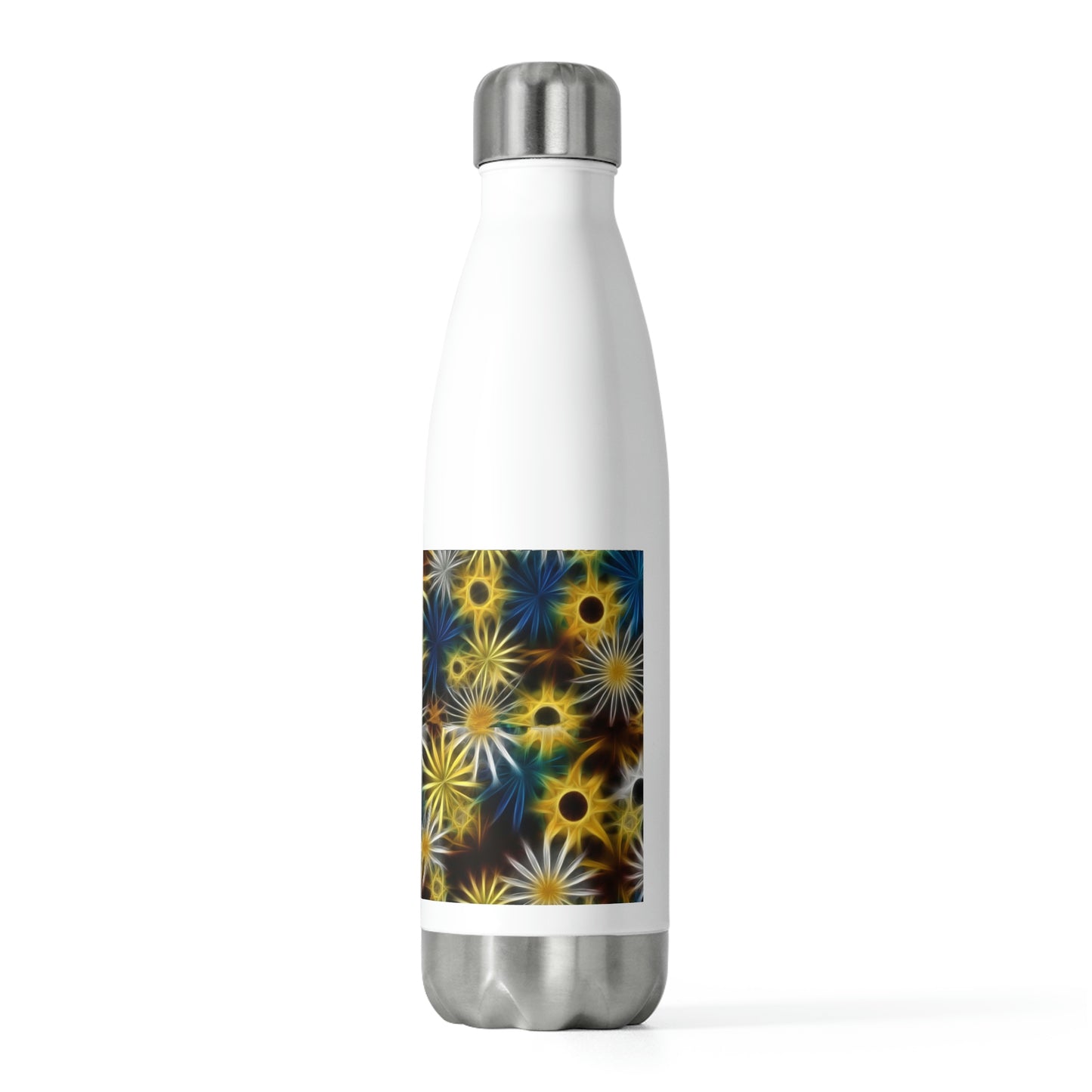 Blue and Yellow Glowing Daisies 20oz Insulated Bottle