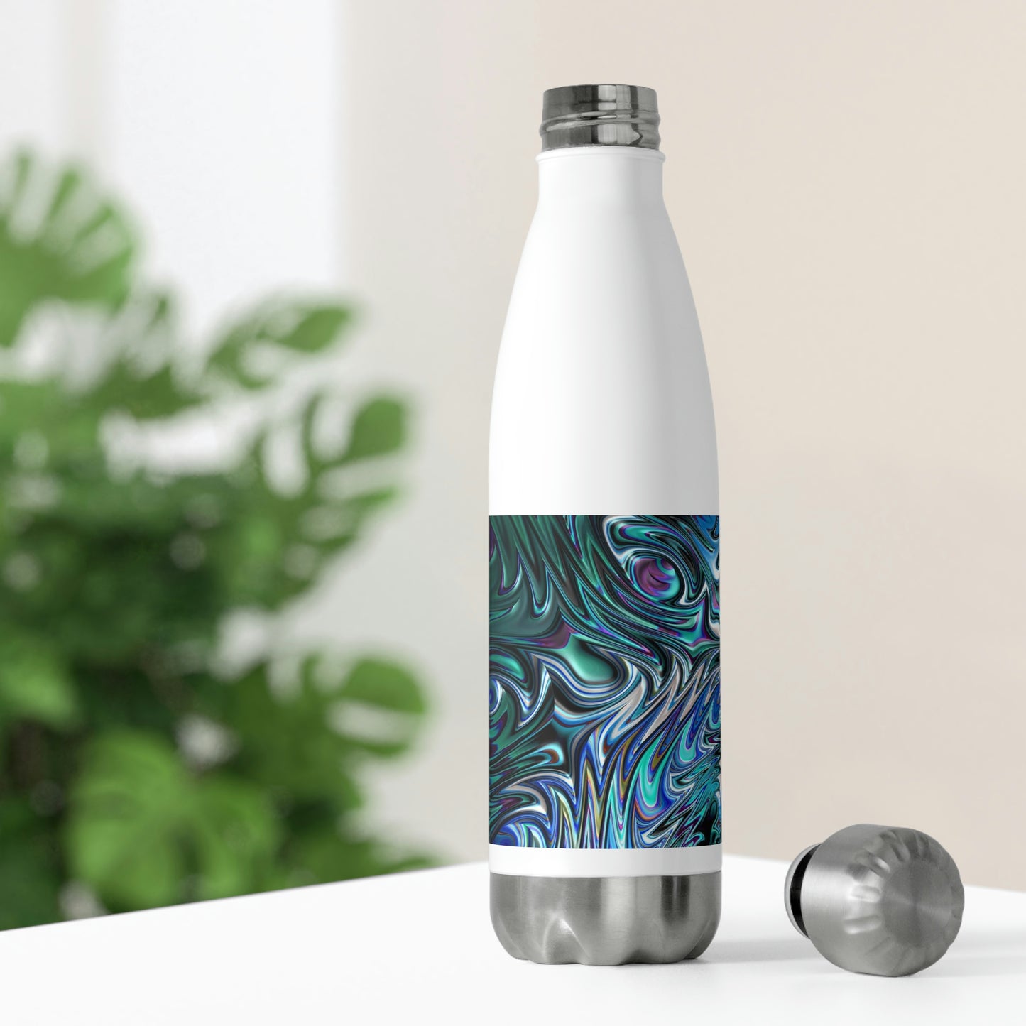 Blue Swirl Fractal 20oz Insulated Bottle