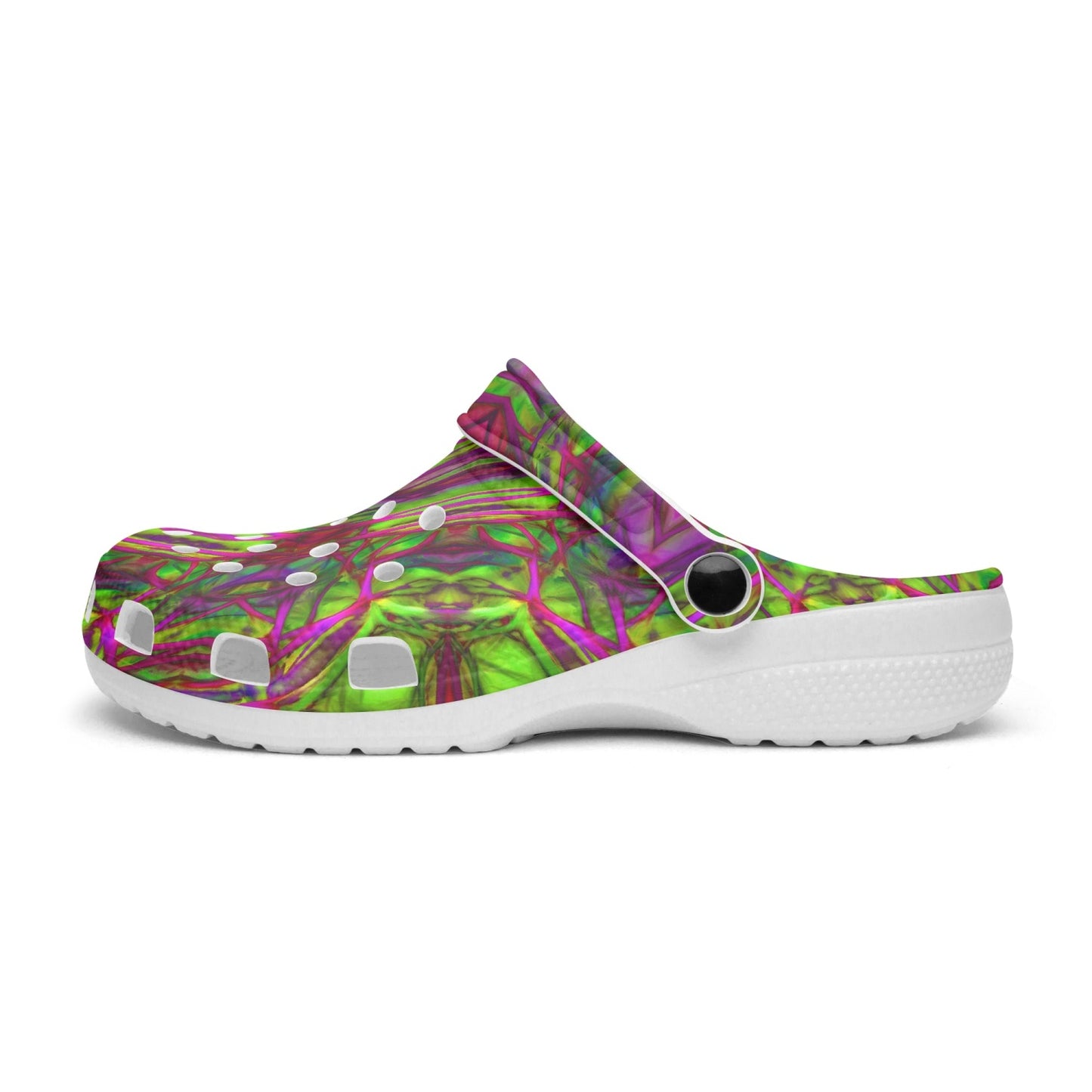 Green and Pink Kaleidoscope 413. All Over Printed Clogs