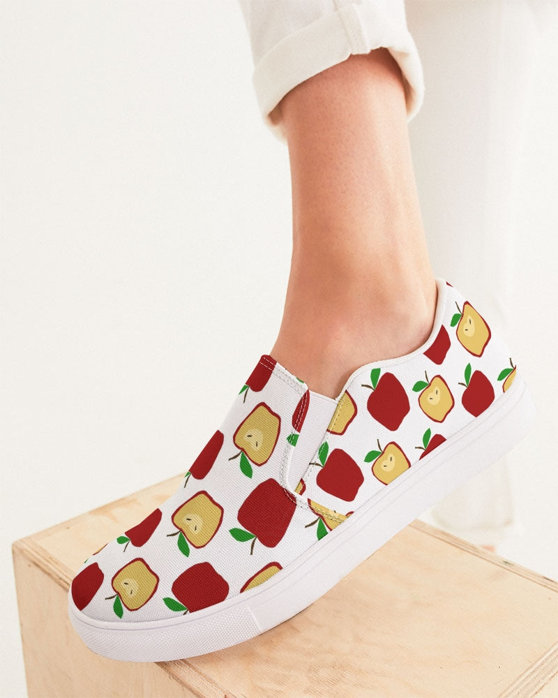 Apple Polkadots Women's Slip-On Canvas Shoe