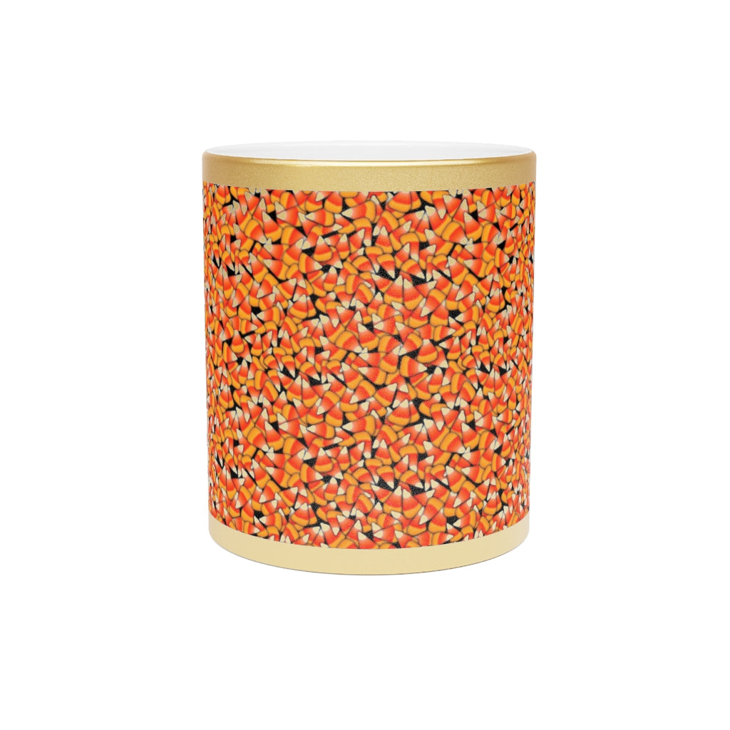 Fall Candy Corn Metallic Mug (Silver / Gold)