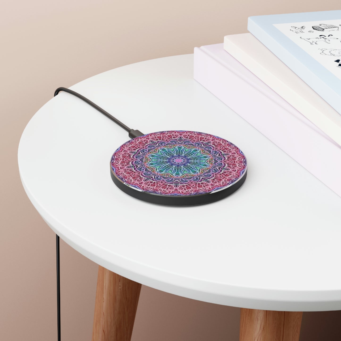 Blue and Pink Kaleidoscope Wireless Charger