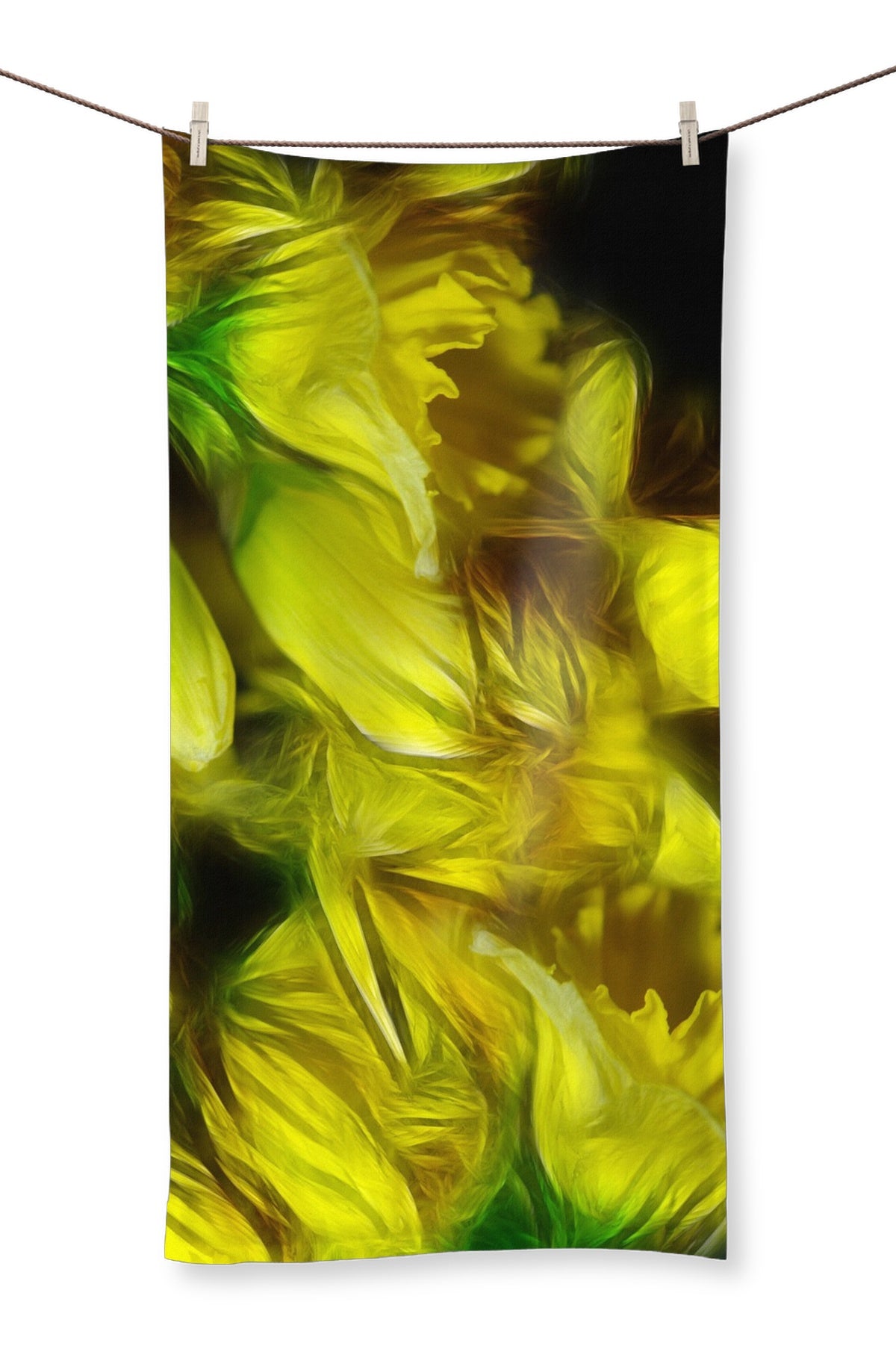 Abstract Yellow Daffodils Towel