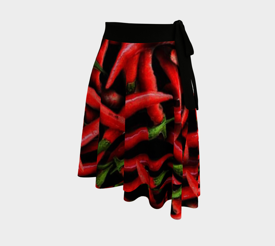 Red Chili Peppers Wrap Skirt