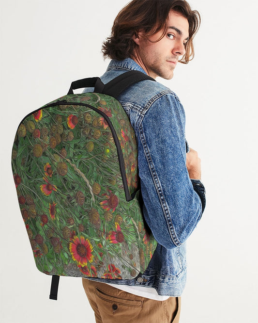 Orange Flower Garden Large Backpack