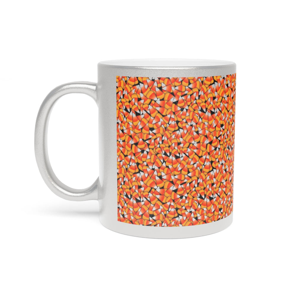 Fall Candy Corn Metallic Mug (Silver / Gold)