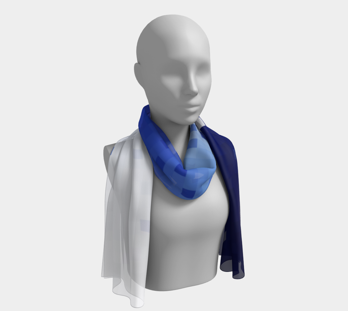 Blue Square Confetti Long Scarf