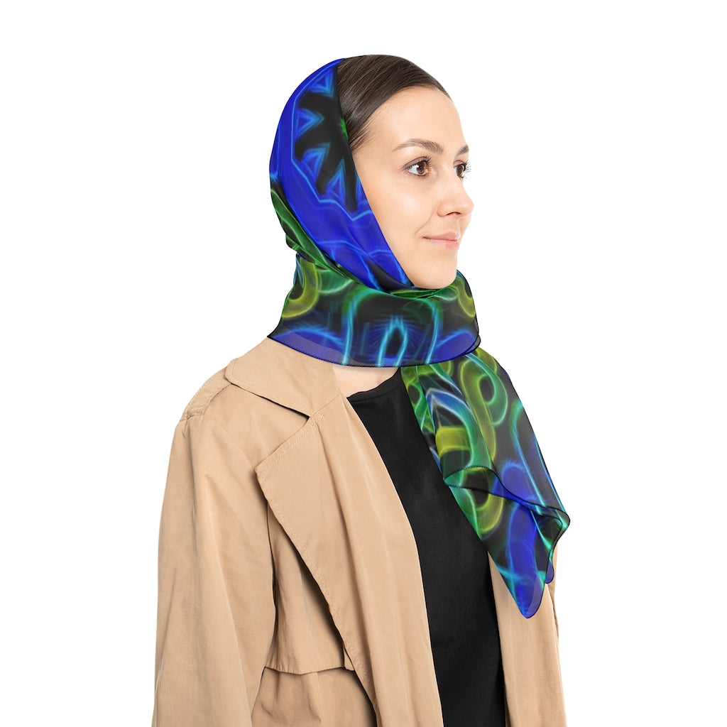 Blue Green Celtic Kaleidoscope Poly Scarf