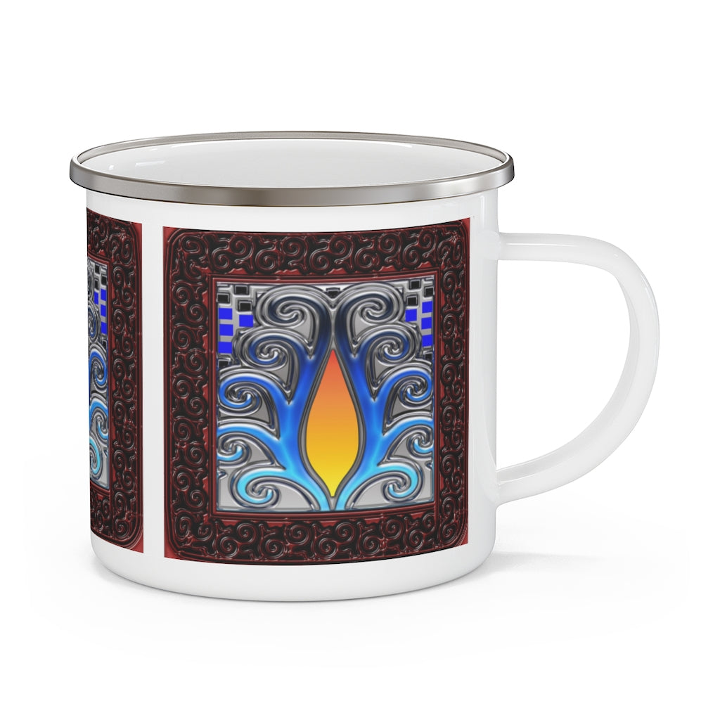 Art Nouveau Candle Enamel Camping Mug