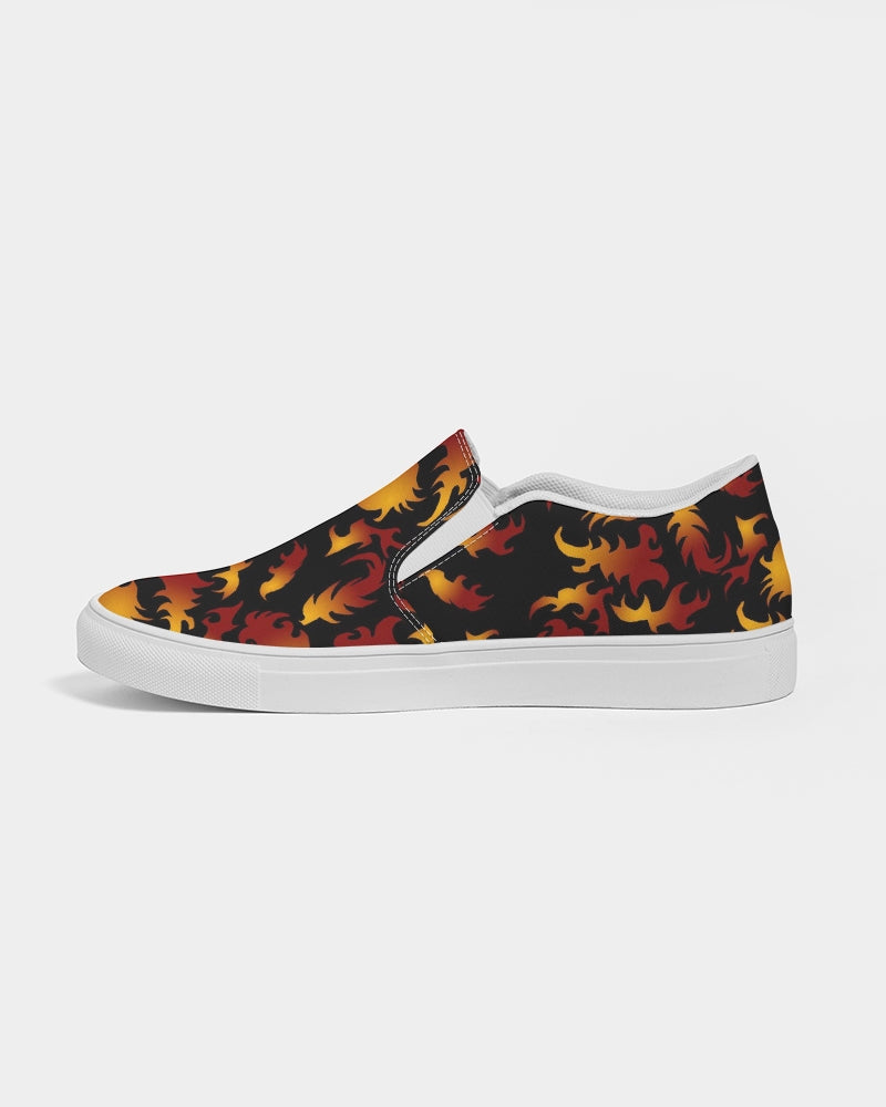 Abstract Flames Pattern  Women's Slip-On Canvas Shoe