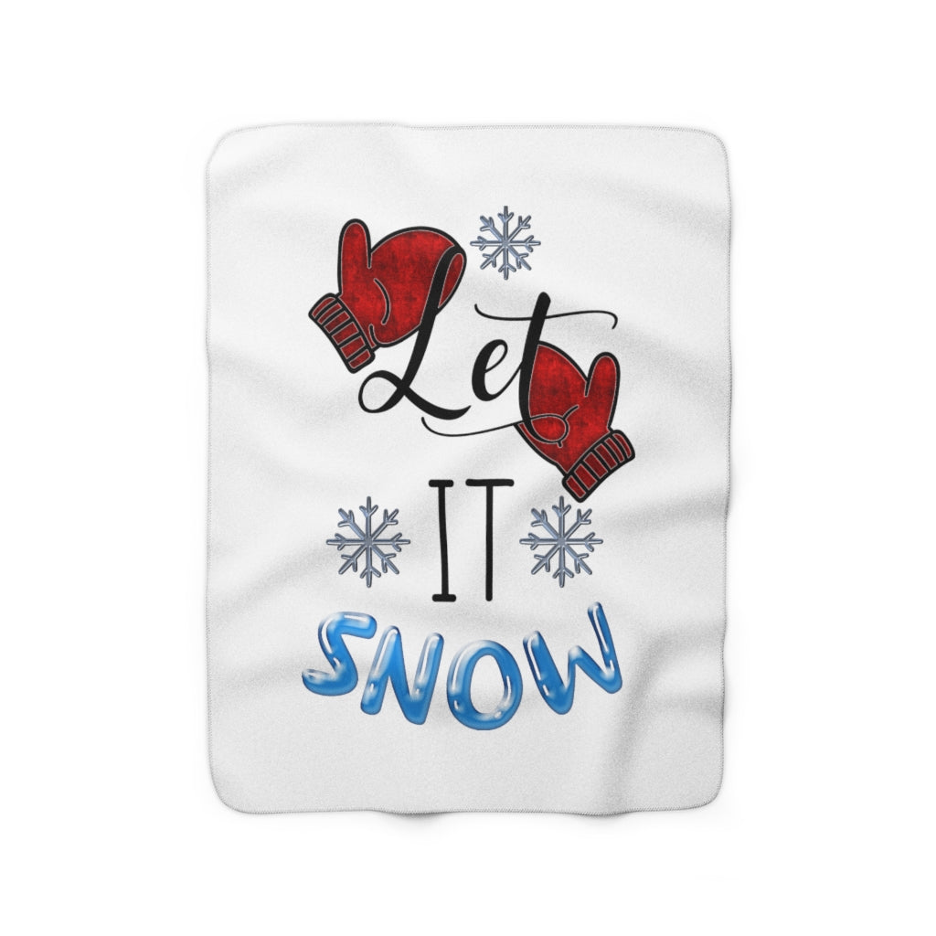 Let It Snow Sherpa Fleece Blanket