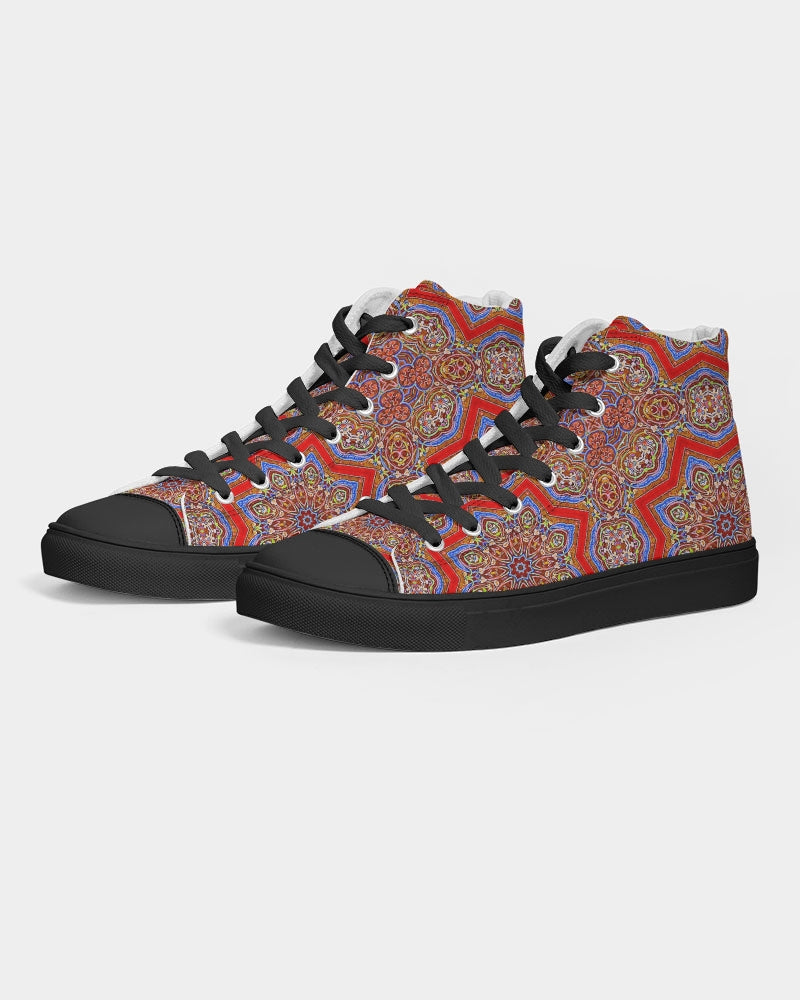 Medieval Kaleidoscope Men's Hightop Canvas Shoe - Black