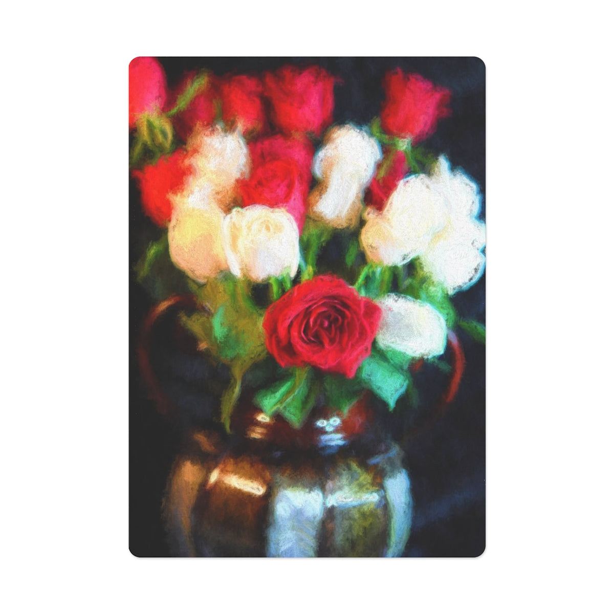 Red Roses In a Vase Poker Cards