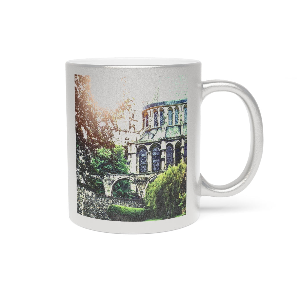 Cathedral In Green Metallic Mug (Silver\Gold)