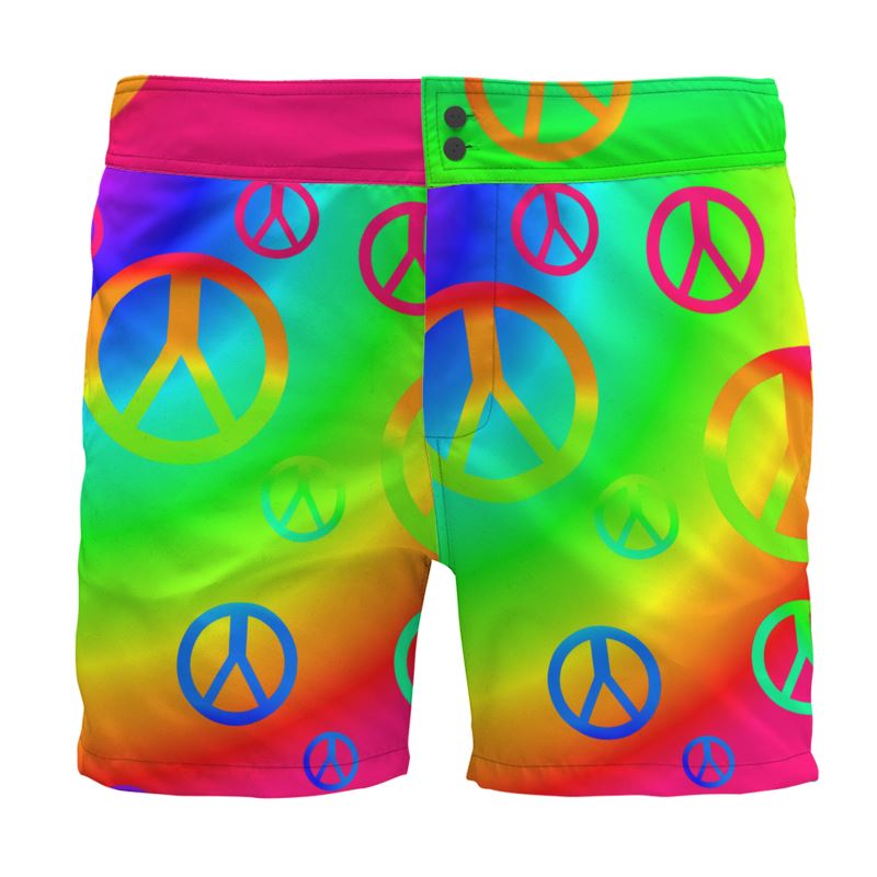 Rainbow Peace Signs Board Shorts