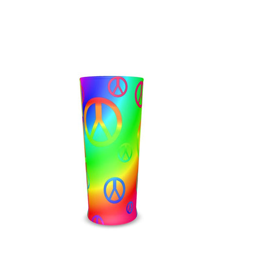 Rainbow Peace Signs Beer Glass