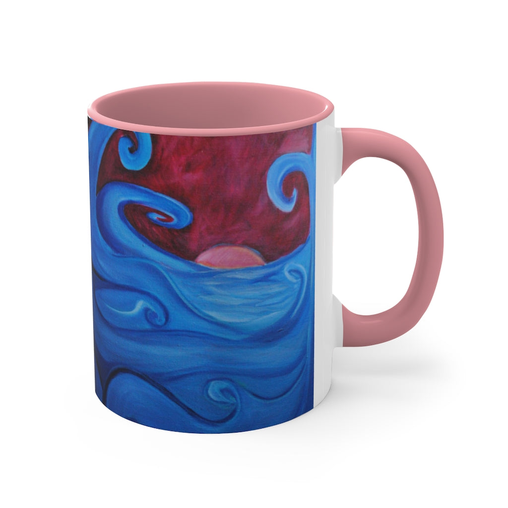 Blown Ocean Waves Accent Coffee Mug, 11oz