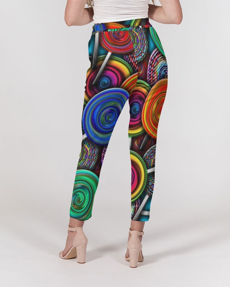 Colorful Lollipops Women's Belted Tapered Pants