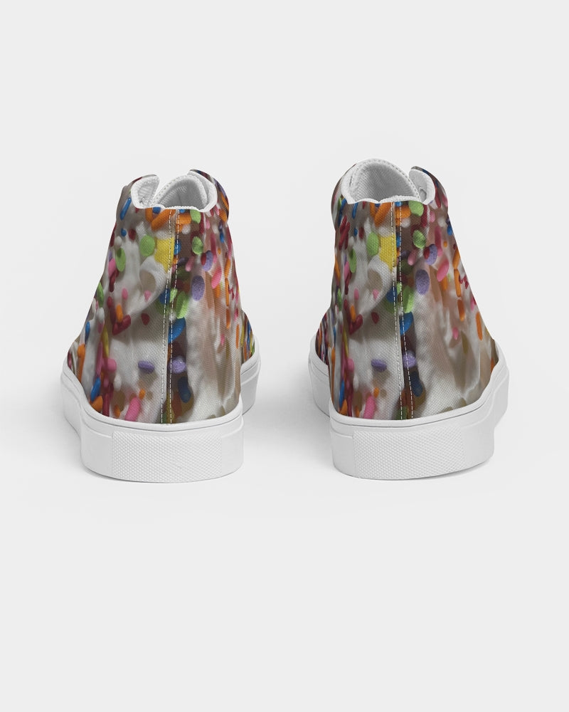 Rainbow Sprinkles On Whipped Cream Women's Hightop Canvas Shoe