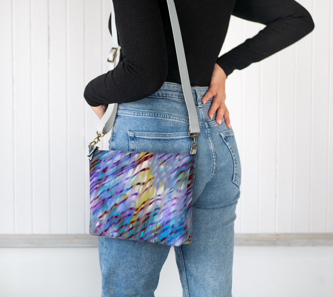 Abstract Ripple Vegan Crossbody Purse