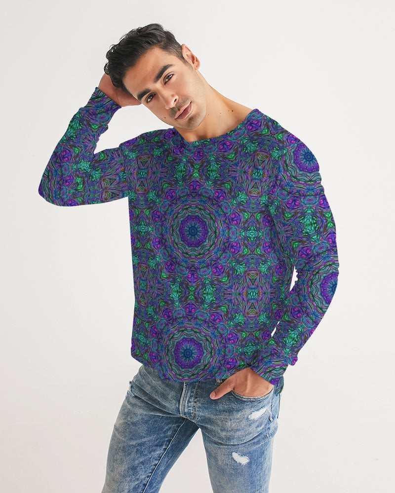 Blue Green Purple Kaleidoscope Men's Long Sleeve Tee